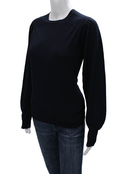 Sita Murt Womens Blue Pullover Sweater Round Neck Long Sleeve Size 40