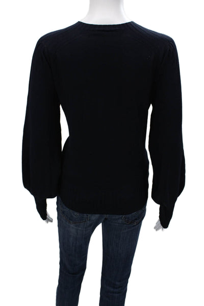 Sita Murt Womens Blue Pullover Sweater Round Neck Long Sleeve Size 40