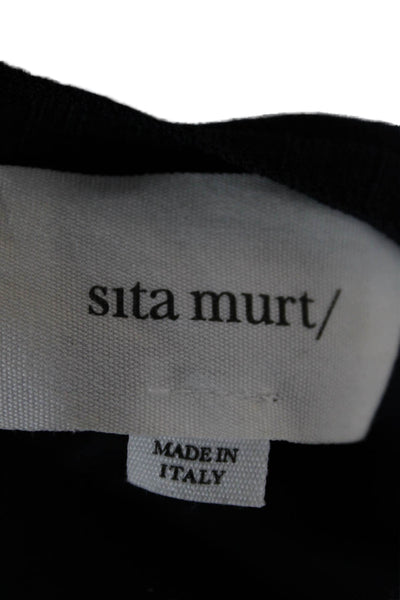 Sita Murt Womens Blue Pullover Sweater Round Neck Long Sleeve Size 40