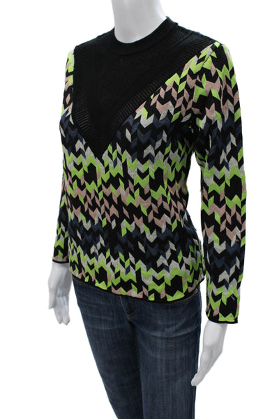 M Missoni Womens Multicolor Geometric Crew Neck Pullover Long Sleeve Size 40