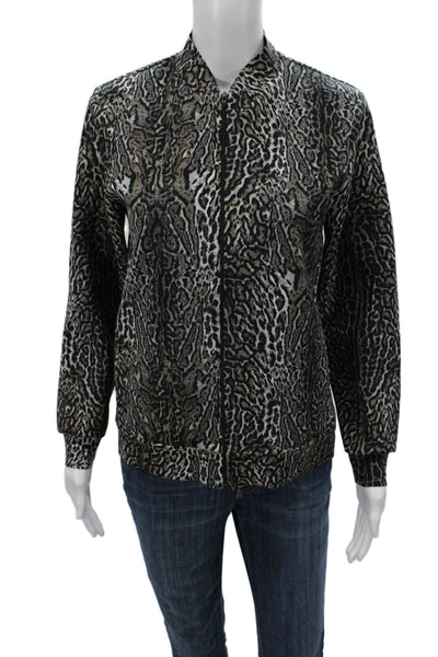 Chiara Boni La Petite Robe Women Bomber Jacket Multicolor Animal Print Size S
