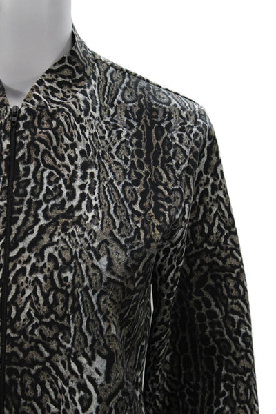 Chiara Boni La Petite Robe Women Bomber Jacket Multicolor Animal Print Size S
