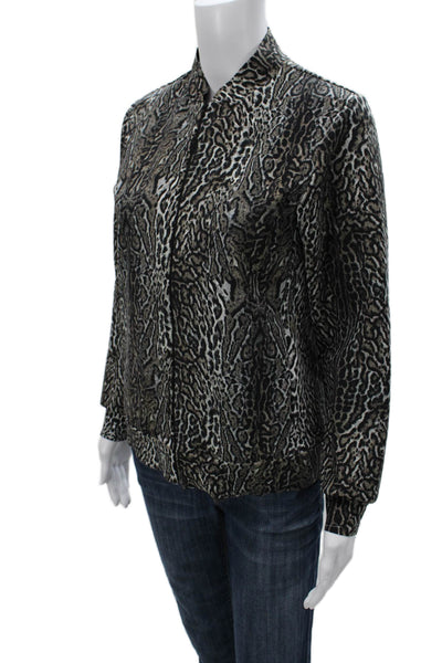Chiara Boni La Petite Robe Women Bomber Jacket Multicolor Animal Print Size S