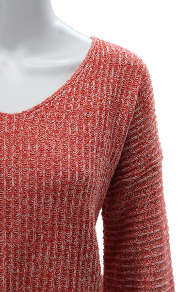 Z Supply Womens Pullover Sweater V Neck Cotton Long Sleeve Orange Size S