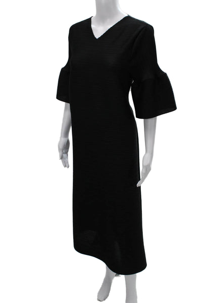 Scarlet Sage Womens Shift Dress Black V-Neck Half Sleeve Mini Size One Size