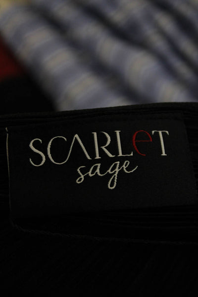 Scarlet Sage Womens Shift Dress Black V-Neck Half Sleeve Mini Size One Size
