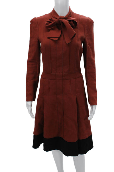 Giambattista Valli Women Red Cotton Fit & Flare Midi Dress Size XS