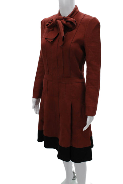 Giambattista Valli Women Red Cotton Fit & Flare Midi Dress Size XS