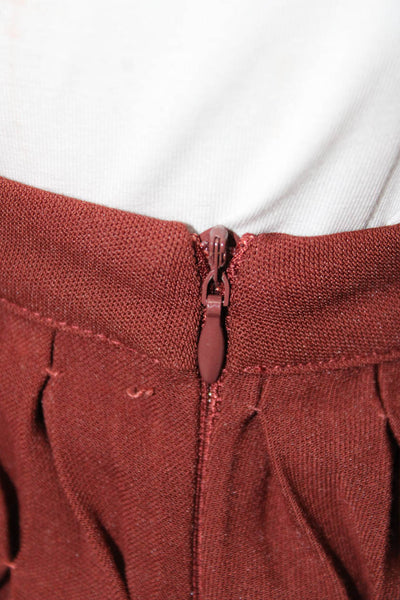 Ava & Lu Women Pleated Long Skirt Red Size XS