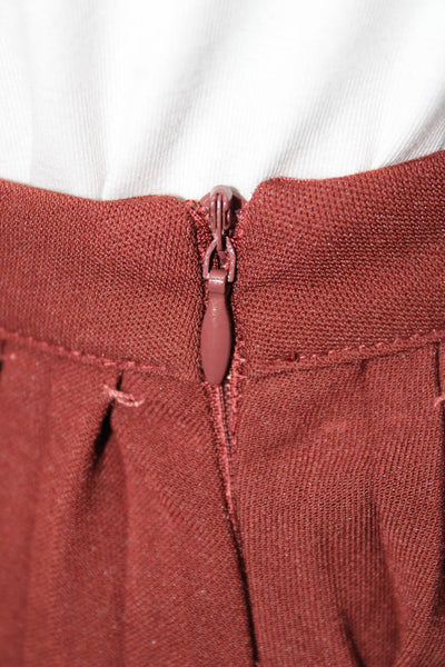 Ava & Lu Women Maxi Skirt Red Long Zip 95% Polyester Size M