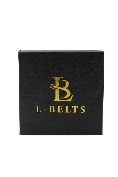 Valentini Mens Leather Metal Buckle Belt Black Size 38