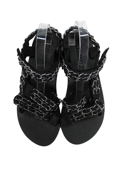 Arizona Love Womens Chain Link Slingbacks Hiking Sandals Black Size 41 11