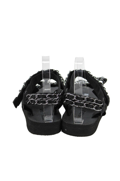 Arizona Love Womens Chain Link Slingbacks Hiking Sandals Black Size 41 11