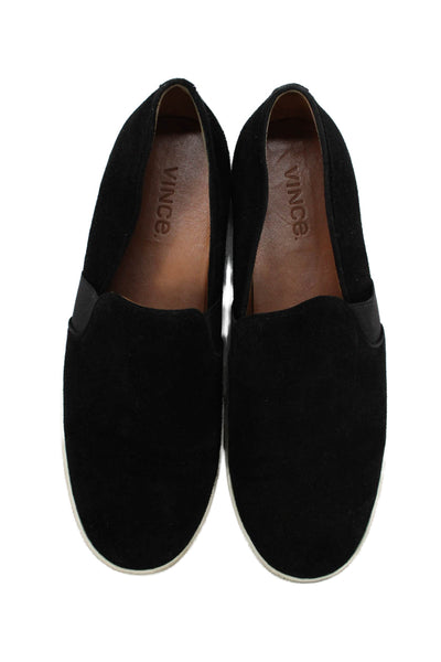 Vince Womens Suede Slide On Casual Walking Sneakers Black Size 9.5 Medium