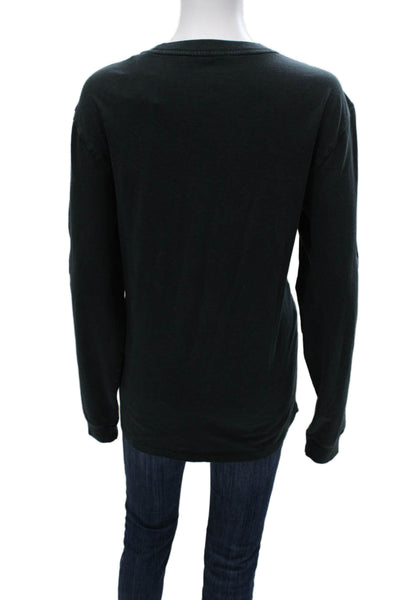 Vineyard Vines Womens Black Cotton T-Shirt Longsleeve Logo Size S