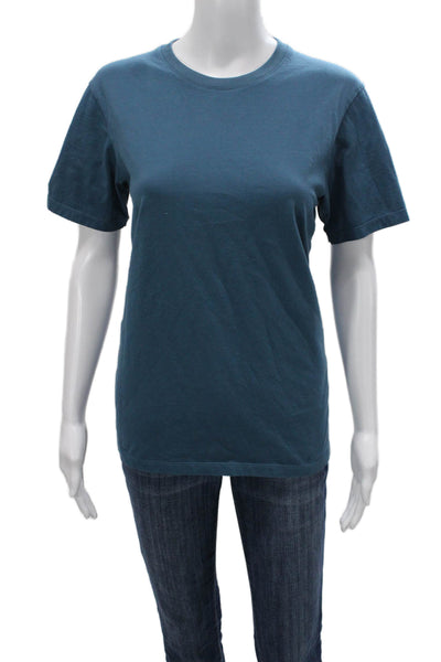 Uniqlo Unisex Adults Basic Blue Short Sleeve Crew Neck Cotton T-Shirt Size S