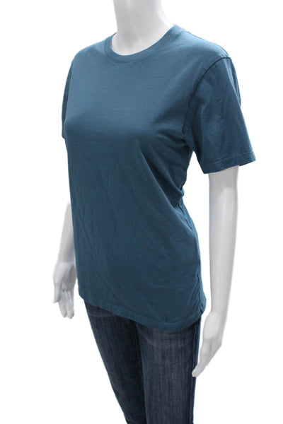 Uniqlo Unisex Adults Basic Blue Short Sleeve Crew Neck Cotton T-Shirt Size S