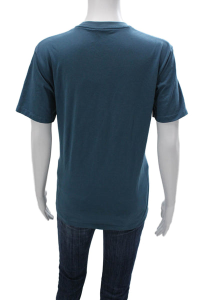 Uniqlo Unisex Adults Basic Blue Short Sleeve Crew Neck Cotton T-Shirt Size S