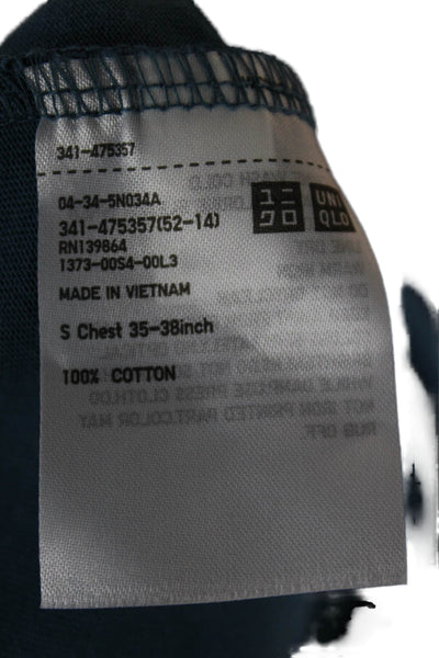 Uniqlo Unisex Adults Basic Blue Short Sleeve Crew Neck Cotton T-Shirt Size S