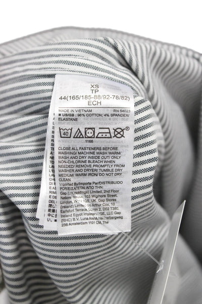 Banana Republic Mens Striped Slim Fit Button Down Shirt Grey Size Extra Small