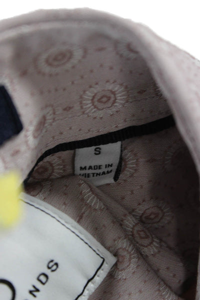 7 Diamonds Mens Jacquard Print Button Down Shirt Pink Cotton Size Small
