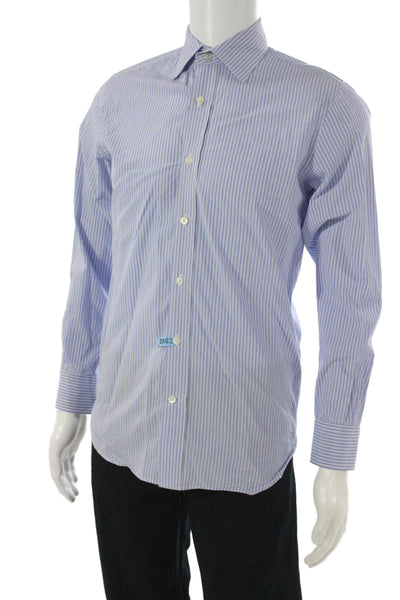 Banana Republic Mens Striped Slim Fit Button Down Shirt Blue Size Extra Small