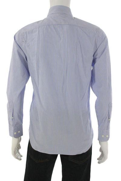 Banana Republic Mens Striped Slim Fit Button Down Shirt Blue Size Extra Small