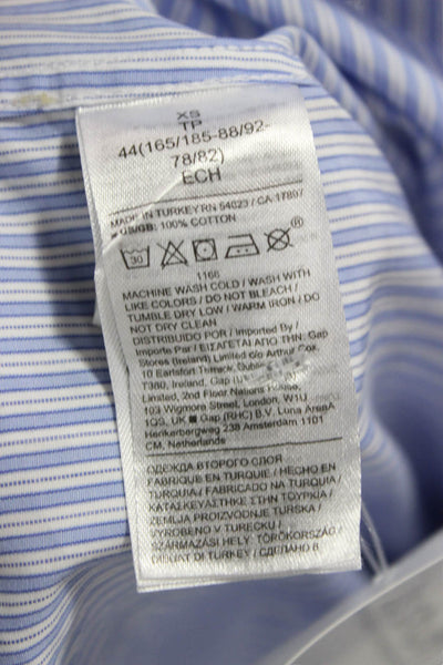 Banana Republic Mens Striped Slim Fit Button Down Shirt Blue Size Extra Small