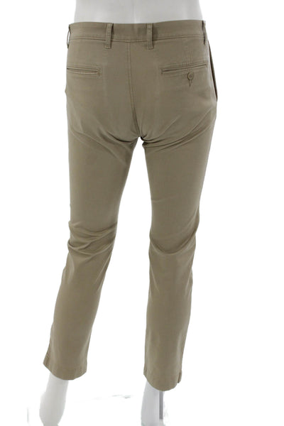 J Crew Mens Beige Chino Pants Button Closure 97% Cotton Stretch Size 29