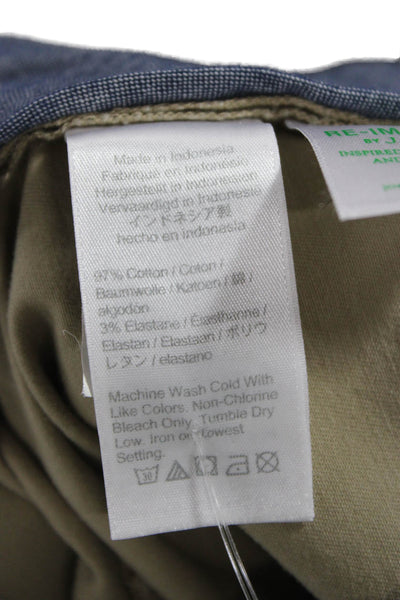 J Crew Mens Beige Chino Pants Button Closure 97% Cotton Stretch Size 29