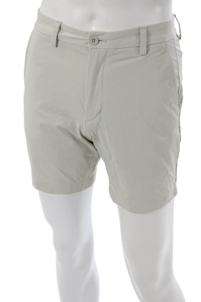 Vineyard Vines Mens Chino Shorts Gray Button Cotton Blend Size 28