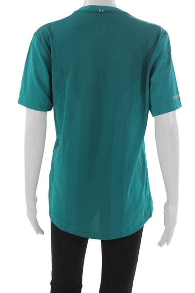 Nike Women Basic Green Polyester Crew Neck Short Sleeve T-Shirt Size S
