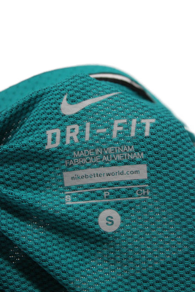 Nike Women Basic Green Polyester Crew Neck Short Sleeve T-Shirt Size S