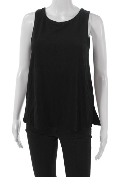 Eileen Fisher Women Basic Tank Black Tencel Lyocell Sleeveless Size 2XS