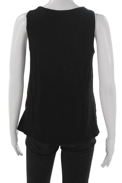 Eileen Fisher Women Basic Tank Black Tencel Lyocell Sleeveless Size 2XS