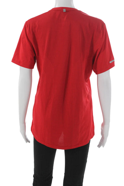 Nike Women Pullover T-Shirt Red Crew Neck Short Sleeve Polyester Size S