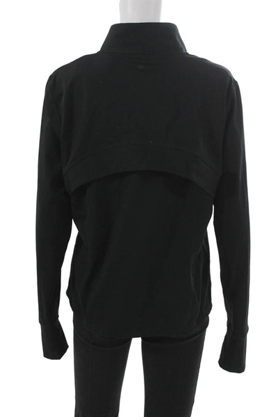 Danskin Women Track Jacket Black Zip Long Sleeve Size L
