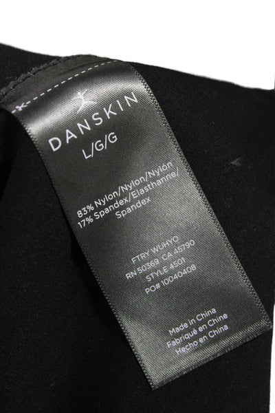 Danskin Women Track Jacket Black Zip Long Sleeve Size L