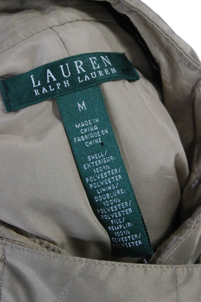 Lauren Ralph Lauren Women Military Jacket Beige Buckle Sleeveless Size M