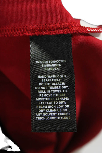 Lafayette 148 New York Women Red Long Sleeve Boat Neck T-Shirt Size M