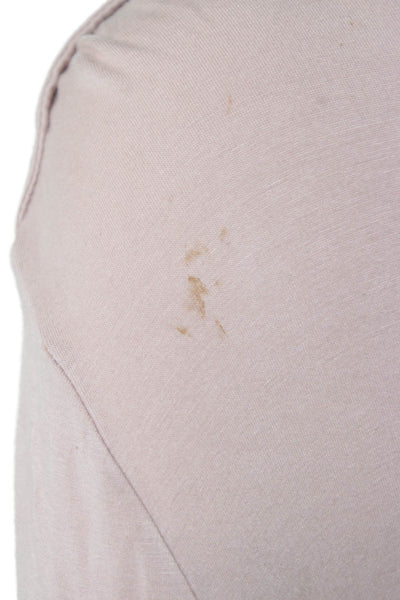 St. John Women Basic T-Shirt Pink Cotton Scoop Neck Long Sleeve Size L