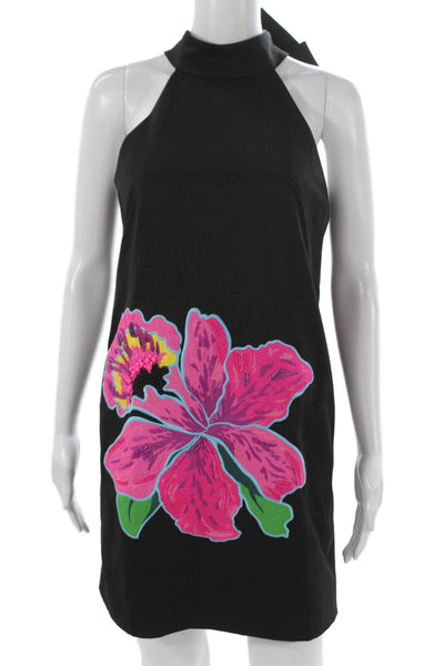 Kate Spade New York Women Shift Dress Black Halter Above Knee Size 00