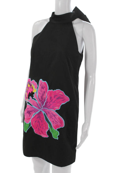 Kate Spade New York Women Shift Dress Black Halter Above Knee Size 00