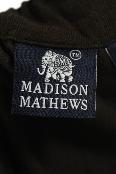 Madison Mathews Womens A-Line Long Cotton Skirt Brown Zip Size S
