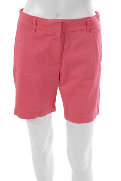 J Crew Womens Chino Shorts Pink 97% Cotton Zip Size 2