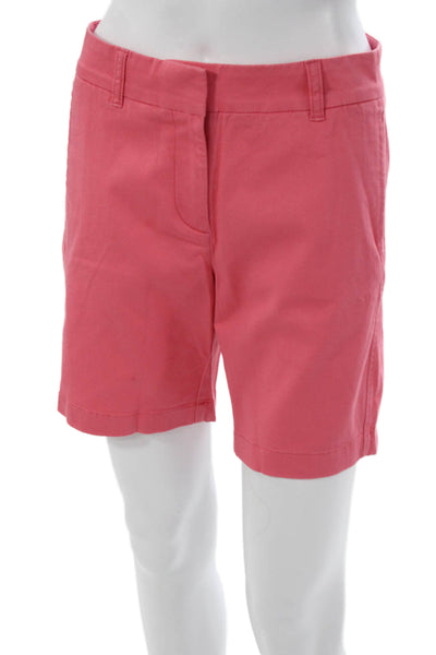 J Crew Womens Chino Shorts Pink 97% Cotton Zip Size 2