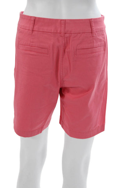 J Crew Womens Chino Shorts Pink 97% Cotton Zip Size 2