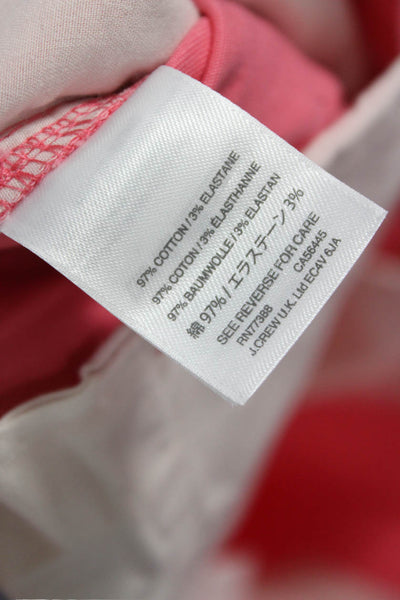 J Crew Womens Chino Shorts Pink 97% Cotton Zip Size 2