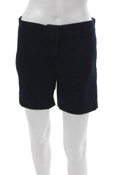 J Crew Womens Chino Shorts Blue Cotton Button Size 2
