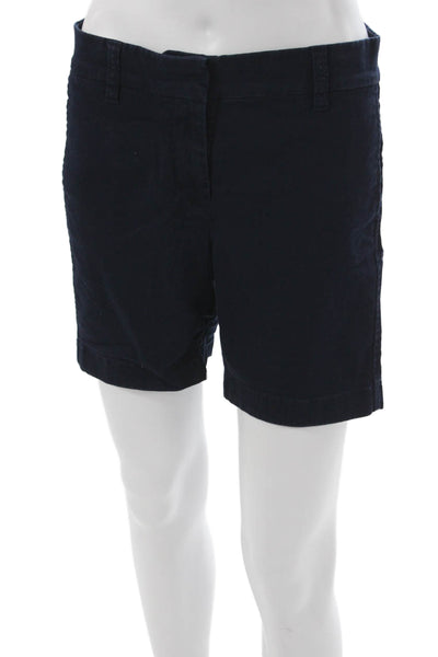 J Crew Womens Chino Shorts Blue Cotton Button Size 2